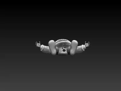 Medieval soldier from the east Low-poly 3D model