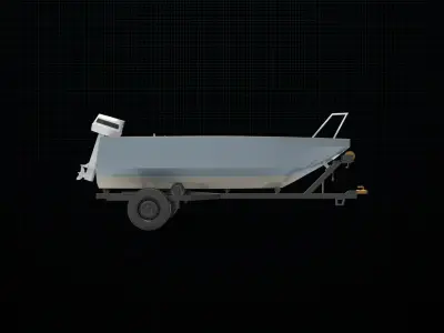 boat trailer 3D model