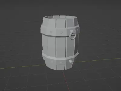 Barrel low poly game ready Free low-poly 3D model