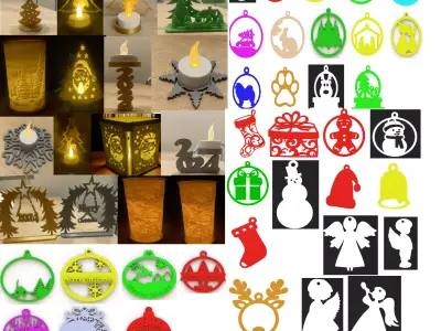 OVER 50 CHRISTMAS DECORATIONS BUNDLE WITH COMMERCIAL USE LICENSE 3D print model