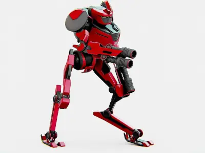 MILITARY DROID ELOSH Rigged for Unreal Engine - Unity - MIXAMO 3D model