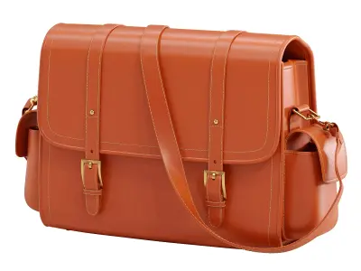 Natural leather bag  Low-poly 3D model