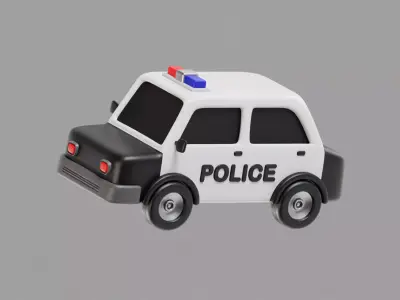 Police Car Cartoon Low-poly 3D model