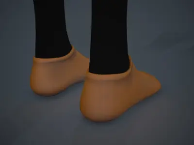  Brown Socks Style 2 Low-poly 3D model