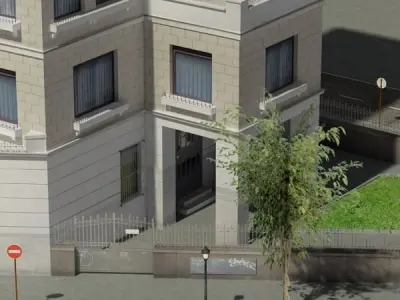 Building on corner of street 3D model