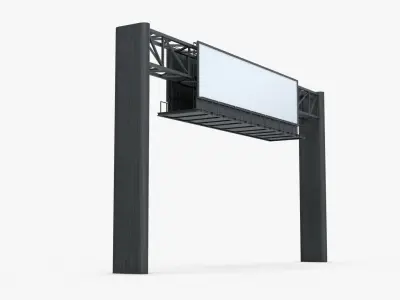 Billboard 4 Grey Low-poly 3D model