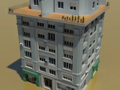 Building with roof 3D model