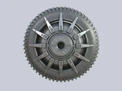 Scifi wheel Low-poly 3D model