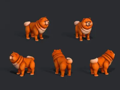 Red Dog Free low-poly 3D model