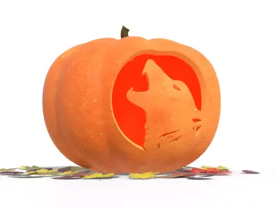 Halloween Pumpkin 2025 - Wolf Free 3D model