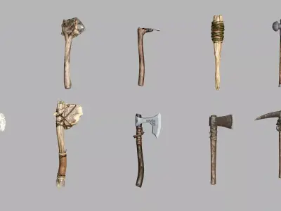 Medieval Polearms Weapon Pack 04 Low-poly 3D Model Low-poly 3D model