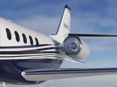 Cessna Citation Jet Low Poly Optimized 3D Exterior with 4K PBR Low-poly 3D model