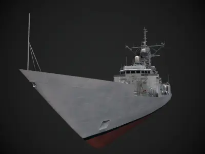Oliver Hazar Perry  Frigate Low-poly 3D model