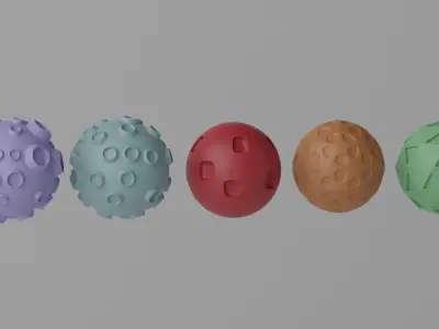 Cartoon Cute Planet Moon Star Collection Low-poly 3D model