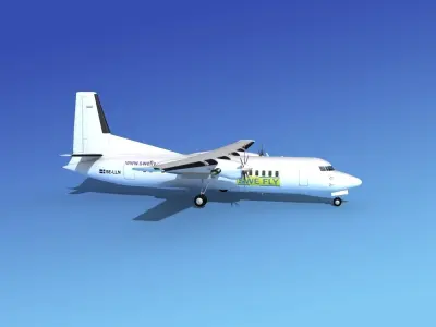 Fokker 50 Swe Fly 3D model