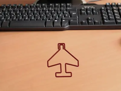 Airplane paper clip Free 3D model