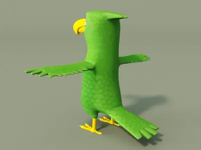 Parrot with wings spread out 3D model