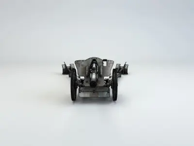 Low Poly 10 5 cm leichte Feldhaubitze Anti Tank Gun Low-poly 3D model