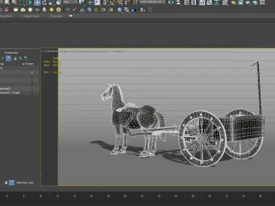 Statue Bronze Horse  sculpture coach equipage mammal 3D model