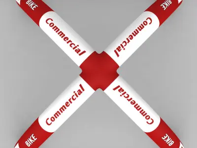 Banner commercial road bike low poly Low-poly 3D model