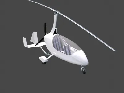 Autogyro Calidus like Rigged 3D model