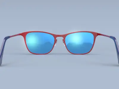 Ray Ban Sunglasses Junior RJ9539S Blue and Red Blue Mirror 3D model