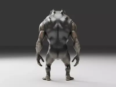  Muscular Alien Creature Drexon 3D Model Low-poly 3D model