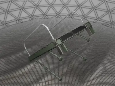 Sci-Fi Stairs - 17 - Green Version Low-poly 3D model