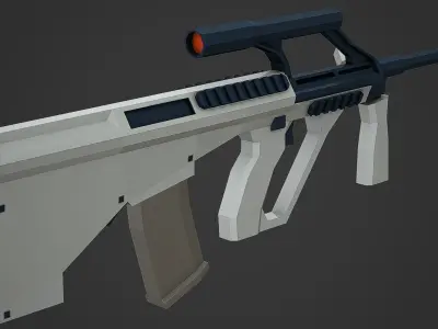 Stylized Steyr Aug A1 Low Poly Mobile Ready Low-poly 3D model