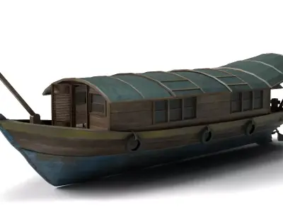 Handcrafted Wooden Boat 2 Premium Design 3D model