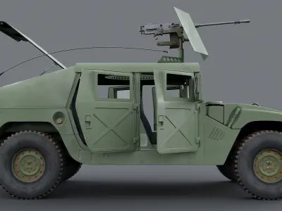 Humvee M998 M1025 Weapons Carrier Slant Back 3D model
