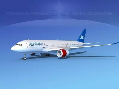 Airbus A350-800 Scandinavian 3D model