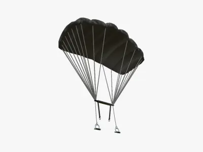 Parachute A09 Black Camouflage - Character Accessories Design Low-poly 3D model