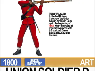 Civil War Union Soldier D African American Infantry wt PoserDaz 3D model