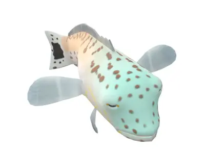 Speckled Sand Perch Animated Fish  Low-poly 3D model