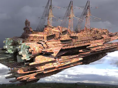 Red Drake Blade Ship 2 3D model