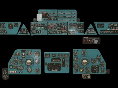 Mi-8MT Mi-17MT Panels Boards Russian Low-poly 3D model