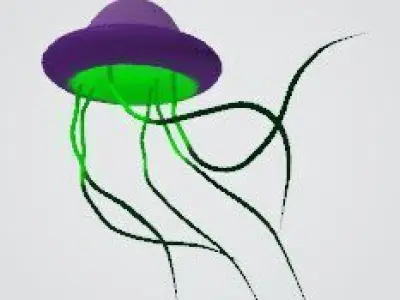 Photorealistic Low-Poly Jellyfish 3D Model Low-poly 3D model