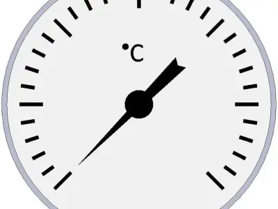 Thermometer d80 mm in a sleeve L50 mm 3D model