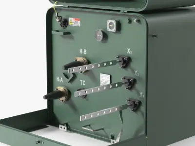 Single Phase Pad Mounted Transformer on Pallet 3D model