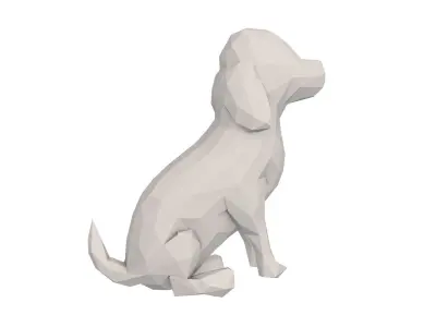 Low Poly Dog polygonal Low-poly 3D model