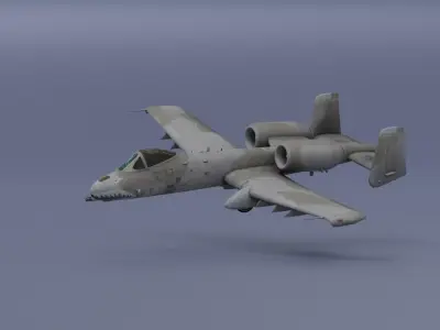 A-10Thunderbolt - fighter jet  Low-poly 3D model