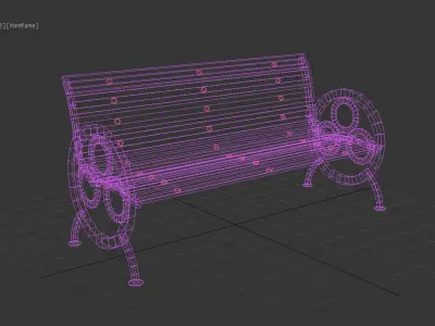 Bench - 2 wooden in desert Free low-poly 3D model