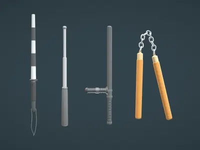 Weapons Pack - Melee Weapons Low-poly 3D model