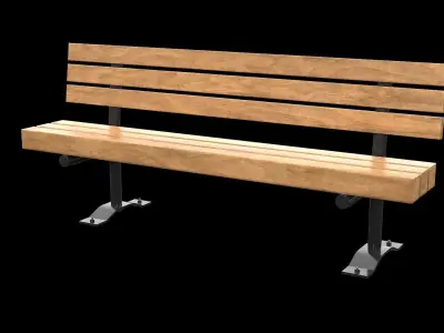 Public Bench V-05 Low-poly 3D model