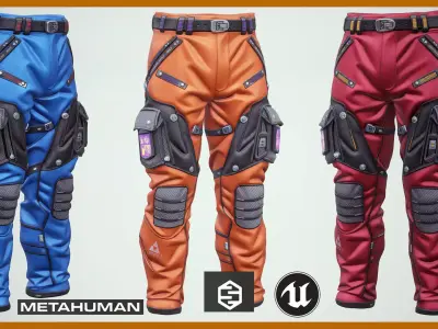 Sci-Fi Pants P02 Low-poly 3D model