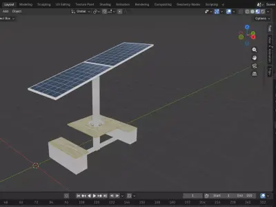 Solar-Powered Laptop Charging Station Free 3D model