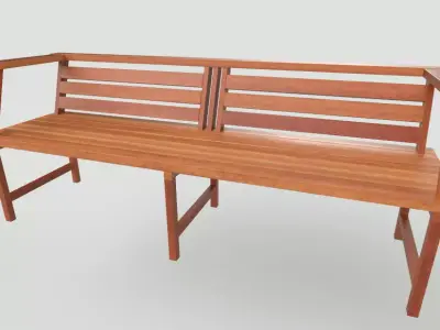 Wooden Bench Free low-poly 3D model buy