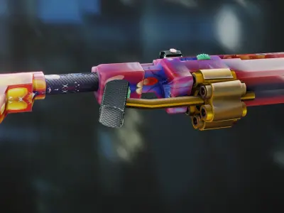  sci-fi gun low poly Free low-poly 3D model