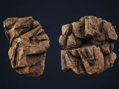 Desert Ruins Environment Low-poly 3D model